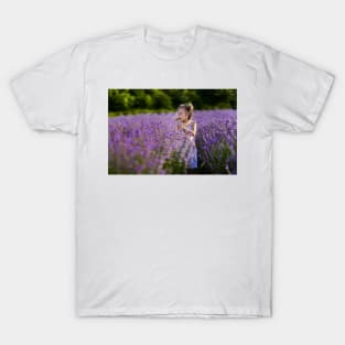 Beautiful little girl in a lavender field T-Shirt